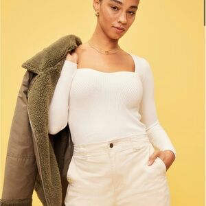 Fitted rib knit sweater